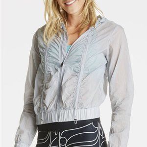 Fabletics Donovan Windbreaker Size S Ultra Lightweight Ruffle Hoodie Jacket